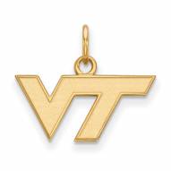 Virginia Tech Hokies Sterling Silver Gold Plated Extra Small Pendant
