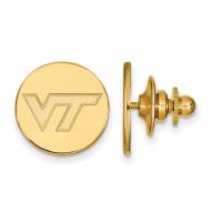 Virginia Tech Hokies Sterling Silver Gold Plated Lapel Pin
