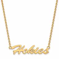 Virginia Tech Hokies Sterling Silver Gold Plated Medium Pendant Necklace