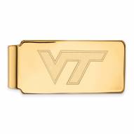 Virginia Tech Hokies Sterling Silver Gold Plated Money Clip