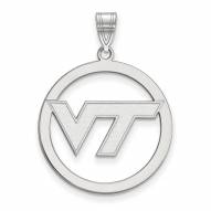 Virginia Tech Hokies Sterling Silver Large Circle Pendant