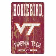 Virginia Tech Hokies Slogan Wood Sign