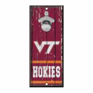 Virginia Tech Hokies Wood Bottle Opener