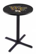 Wake Forest Demon Deacons Black Wrinkle Bar Table with Cross Base