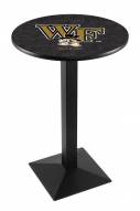 Wake Forest Demon Deacons Black Wrinkle Pub Table with Square Base