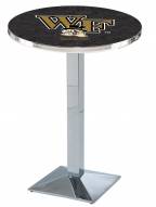 Wake Forest Demon Deacons Chrome Bar Table with Square Base