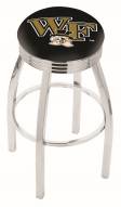 Wake Forest Demon Deacons Chrome Swivel Barstool with Ribbed Accent Ring