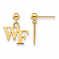 Wake Forest Demon Deacons Sterling Silver Gold Plated Dangle Ball Earrings