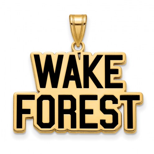Wake Forest Demon Deacons Sterling Silver Gold Plated Large Enameled Pendant
