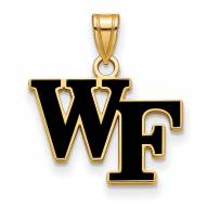 Wake Forest Demon Deacons Sterling Silver Gold Plated Small Enameled Pendant