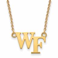 Wake Forest Demon Deacons Sterling Silver Gold Plated Small Pendant Necklace