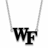 Wake Forest Demon Deacons Sterling Silver Large Enameled Pendant Necklace