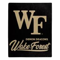 Wake Forest Demon Deacons Signature Raschel Throw Blanket