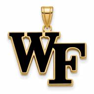 Wake Forest Demon Deacons Sterling Silver Gold Plated Large Enameled Pendant