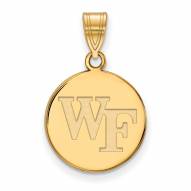 Wake Forest Demon Deacons Sterling Silver Gold Plated Medium Disc Pendant