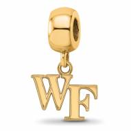 Wake Forest Demon Deacons Sterling Silver Gold Plated Extra Small Dangle Bead