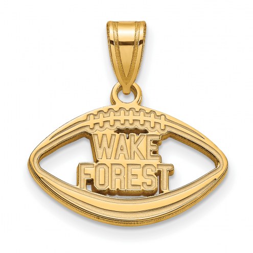 Wake Forest Demon Deacons Sterling Silver Gold Plated Football Pendant