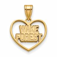 Wake Forest Demon Deacons Sterling Silver Gold Plated Heart Pendant