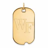 Wake Forest Demon Deacons Sterling Silver Gold Plated Large Dog Tag