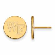 Wake Forest Demon Deacons Sterling Silver Gold Plated Small Disc Earrings