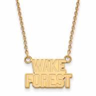 Wake Forest Demon Deacons Sterling Silver Gold Plated Small Pendant Necklace