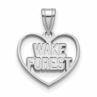 Wake Forest Demon Deacons Sterling Silver Heart Pendant