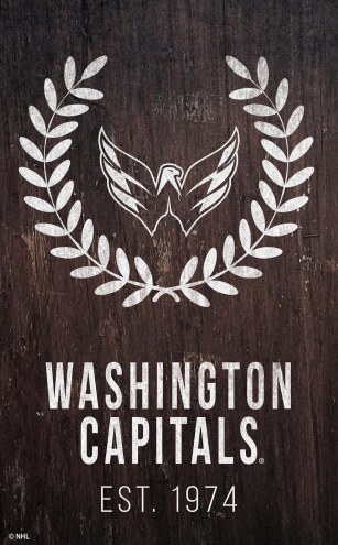Washington Capitals 11&quot; x 19&quot; Laurel Wreath Sign
