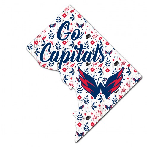 Washington Capitals 12&quot; Floral State Sign
