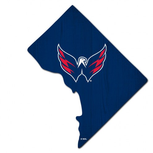 Washington Capitals 12&quot; Team Color Logo State Sign