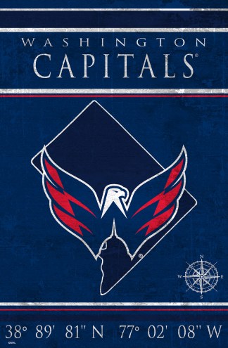 Washington Capitals 17&quot; x 26&quot; Coordinates Sign