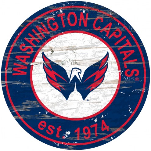 Washington Capitals Distressed Round Sign