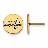Washington Capitals Sterling Silver Gold Plated Small Disc Earrings
