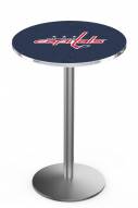 Washington Capitals Stainless Steel Bar Table with Round Base