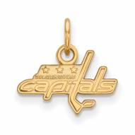 Washington Capitals Sterling Silver Gold Plated Extra Small Pendant