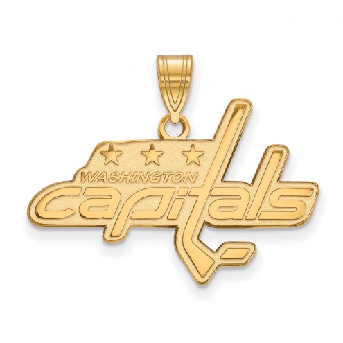 Washington Capitals Sterling Silver Gold Plated Large Pendant