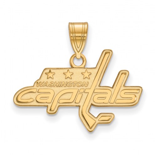 Washington Capitals Sterling Silver Gold Plated Medium Pendant