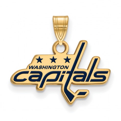 Washington Capitals Sterling Silver Gold Plated Small Enameled Pendant