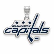 Washington Capitals Sterling Silver Large Enameled Pendant
