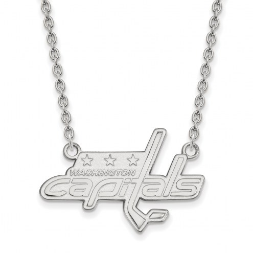 Washington Capitals Sterling Silver Large Pendant Necklace