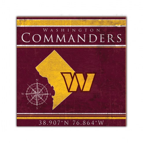 Washington Commanders Coordinates 10&quot; x 10&quot; Sign