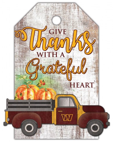Washington Commanders Gift Tag and Truck 11&quot; x 19&quot; Sign