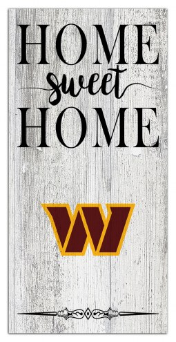 Washington Commanders Home Sweet Home Whitewashed 6&quot; x 12&quot; Sign
