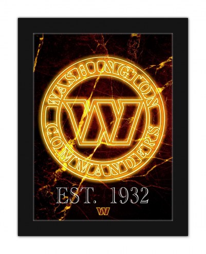 Washington Commanders Neon Circle Logo 12&quot; x 16&quot; Framed Wall Art