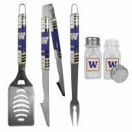 Washington Huskies 3 Piece Tailgater BBQ Set and Salt and Pepper Shakers