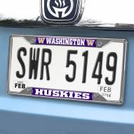 Washington Huskies Chrome Metal License Plate Frame