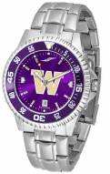 Washington Huskies Competitor Steel AnoChrome Color Bezel Men's Watch