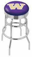 Washington Huskies Double Ring Swivel Barstool with Ribbed Accent Ring