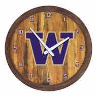 Washington Huskies "Faux" Barrel Top Wall Clock