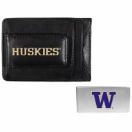 Washington Huskies Leather Cash & Cardholder & Money Clip