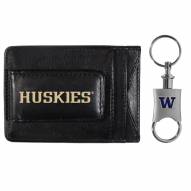 Washington Huskies Leather Cash & Cardholder & Valet Key Chain